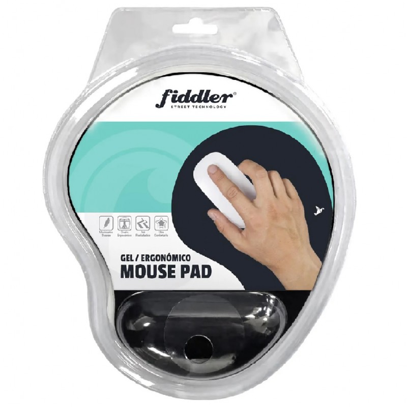 PAD MOUSE C/GEL NEGRO FIDDLER