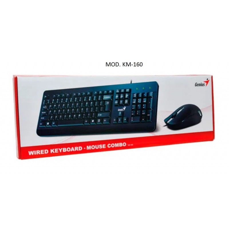 KIT GENIUS TECLADO+MOUSE KM-160 USB